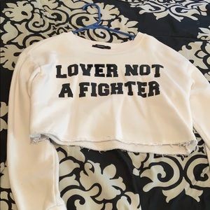 white sweater crop top